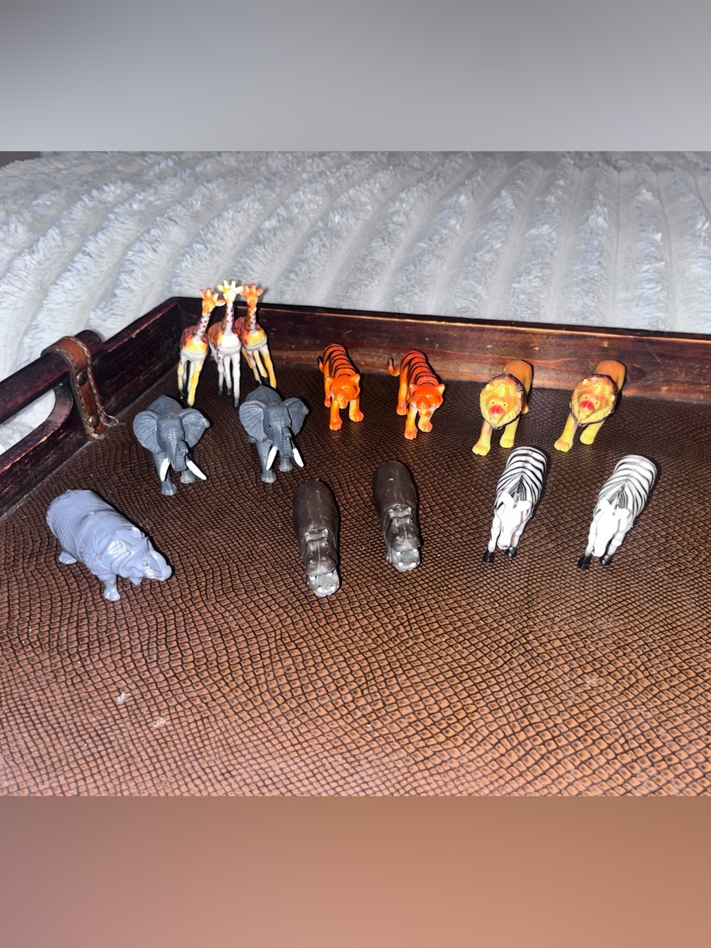 Lot of 14 Plastic Zoo Safari Wildlife Animal Plastic Toys Vintage